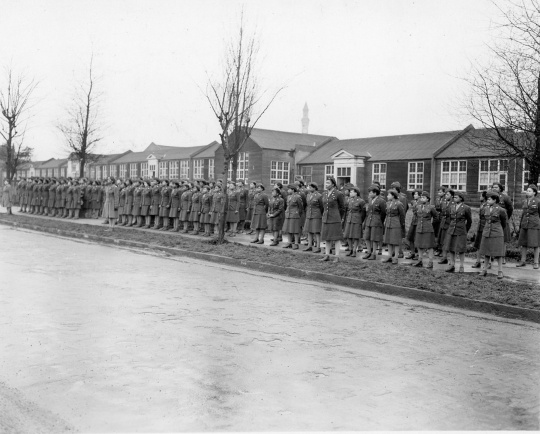 The 6888th Battalion in formation, awaiting inspection